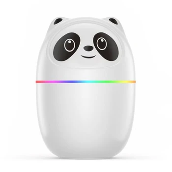 Panda Oro Drėkintuvas Mielas 220Ml Aromato eterinis Aliejus Difuzoriaus USB Fogger Rūkas kūrėjas su Spalvinga Naktį Šviesos