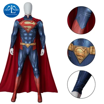 Superherojus Dievas Tarp mūsų Cosplay Kostiumų Jumpsuit su Apsiaustu ir Suaugusiųjų Super 3D Spausdinimo Vyras Helovinas Kostiumas Užsakymą