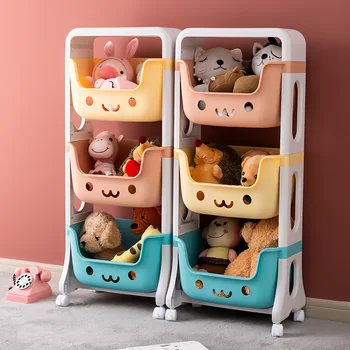 Namų ūkio ir Vaikų stalčiuko Animacinių filmų Žaislų Saugojimo Stovo su Ratais Kūdikio Laikymo Dėžutė Grindų Vežimėlio Kilnojamasis