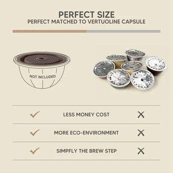 Daugkartinio naudojimo Kavos Kapsulės Dangtelis, skirtas Vertuoline Kavos Pod Maisto kokybės Silikono Bžūp Daugkartiniai Nespresso Vertuo Kapsulė